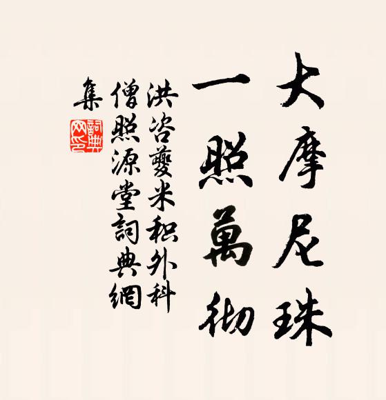 洪咨夔大摩尼珠，一照万彻书法作品欣赏