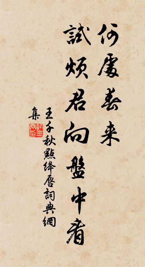 王千秋何处春来，试烦君向盘中看书法作品欣赏
