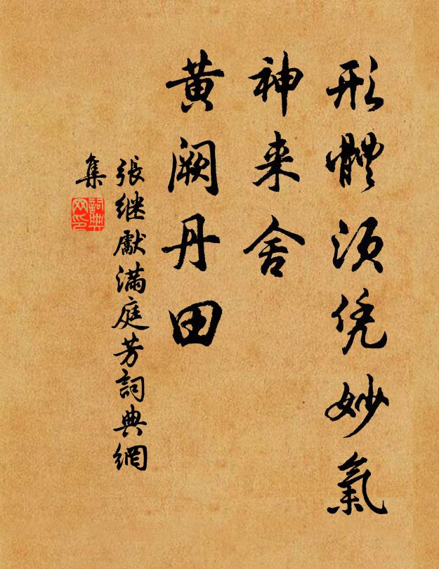 张继先形体须凭妙气，神来舍、黄阙丹田书法作品欣赏