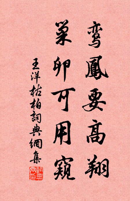 王洋鸾凤要高翔，巢卵可用窥书法作品欣赏