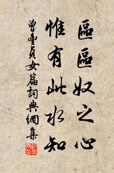 曾丰区区奴之心，惟有此水知书法作品欣赏