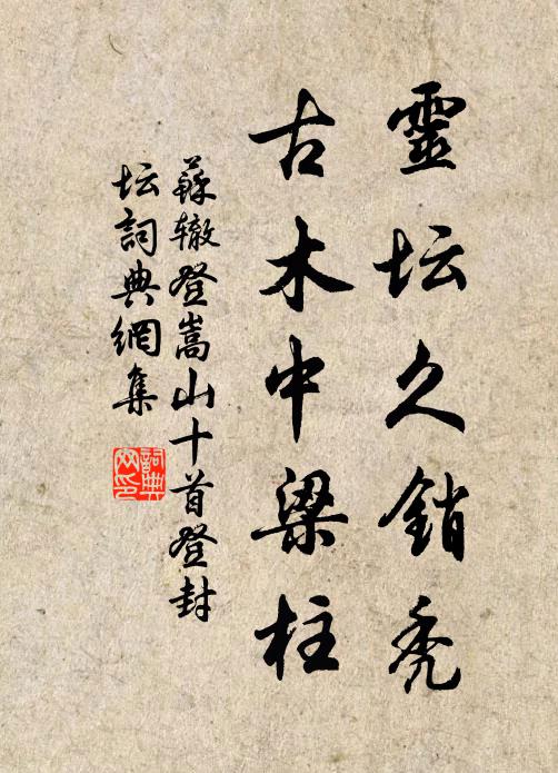 苏辙灵坛久销秃，古木中梁柱书法作品欣赏