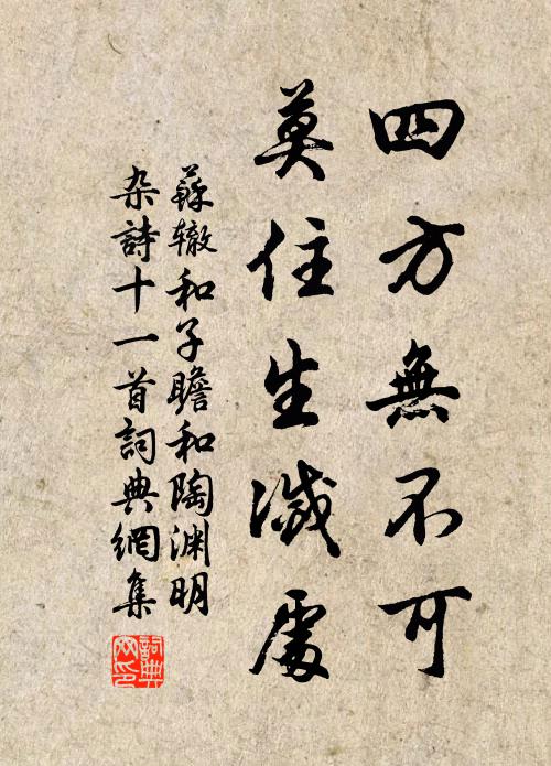 苏辙四方无不可，莫住生灭处书法作品欣赏