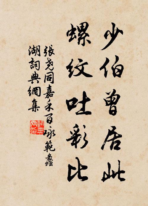 张尧同少伯曾居此，螺纹吐彩比书法作品欣赏