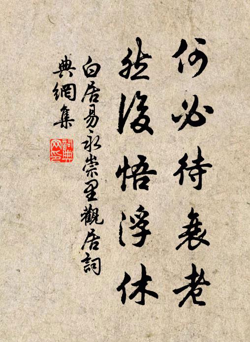 白居易何必待衰老，然后悟浮休书法作品欣赏
