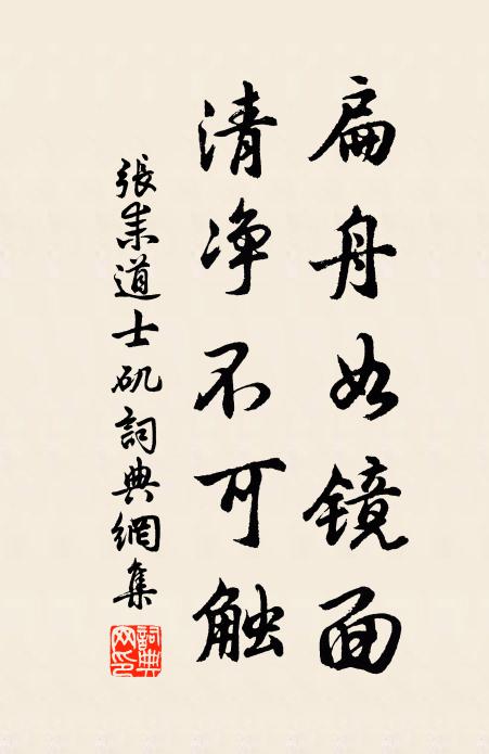 张耒扁舟如镜面，清净不可触书法作品欣赏