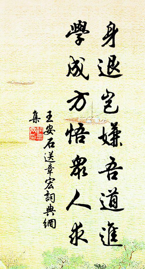 王安石身退岂嫌吾道进，学成方悟众人求书法作品欣赏