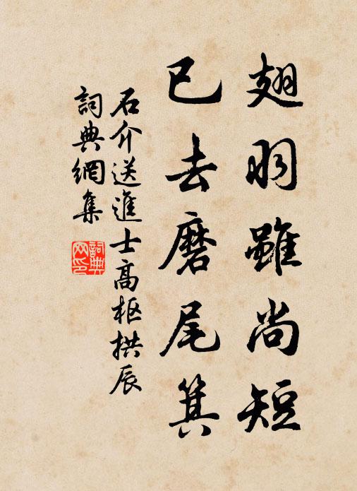 石介翅羽虽尚短，已去磨尾箕书法作品欣赏