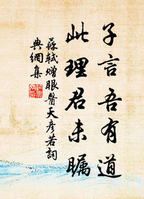 苏轼子言吾有道，此理君未瞩书法作品欣赏
