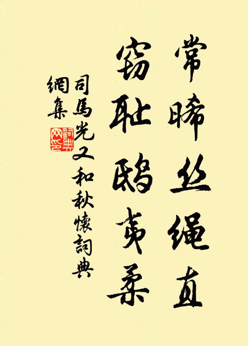 司马光常晞丝绳直，窃耻鸱夷柔书法作品欣赏