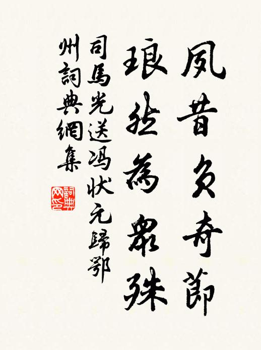 司马光夙昔负奇节，琅然为众殊书法作品欣赏