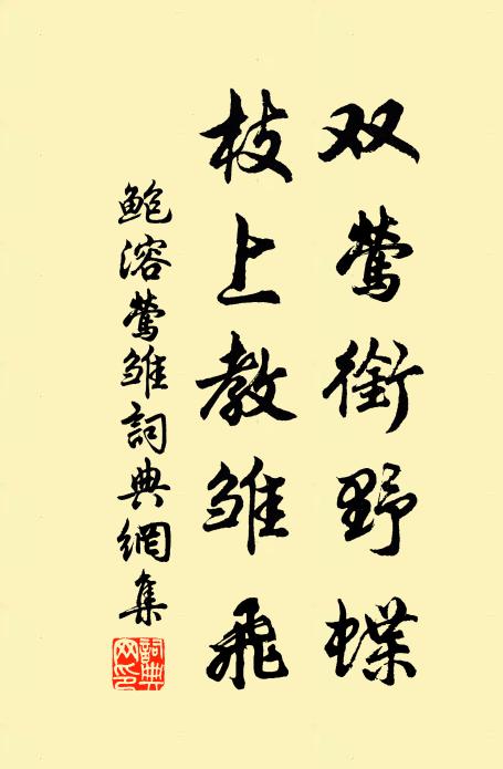 鲍溶双莺衔野蝶，枝上教雏飞书法作品欣赏