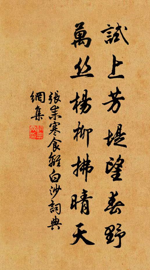 张耒试上芳堤望春野，万丝杨柳拂晴天书法作品欣赏