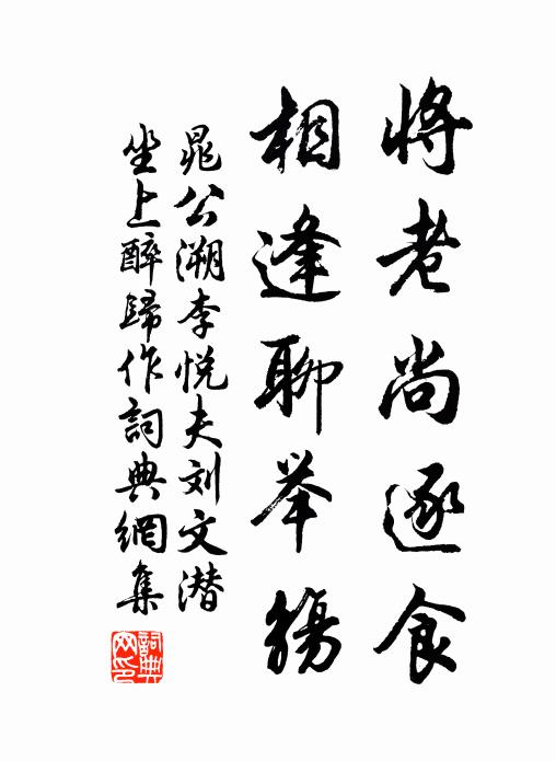 晁公溯将老尚逐食，相逢聊举觞书法作品欣赏