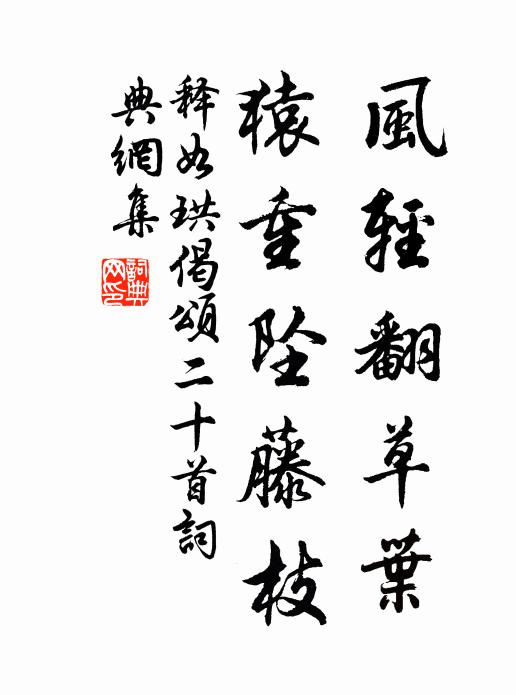 释如珙风轻翻草叶，猿重坠藤枝书法作品欣赏