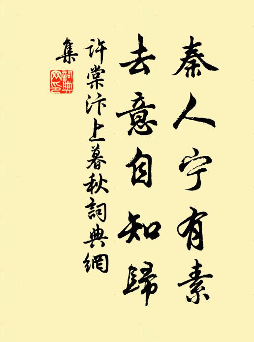 许棠秦人宁有素，去意自知归书法作品欣赏