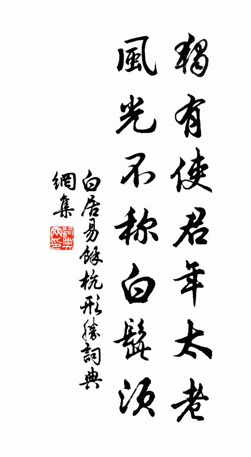 白居易独有使君年太老，风光不称白髭须书法作品欣赏