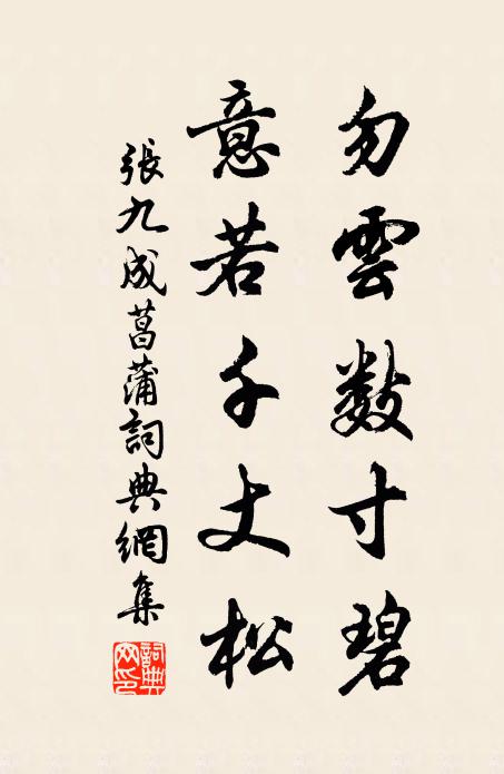 张九成勿云数寸碧，意若千丈松书法作品欣赏