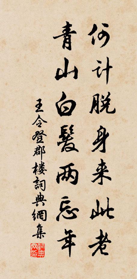 王令何计脱身来此老，青山白发两忘年书法作品欣赏