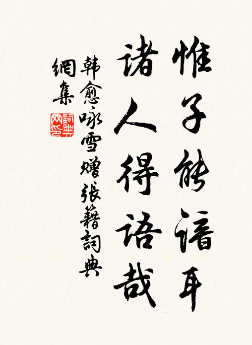 韩愈惟子能谙耳,诸人得语哉书法作品欣赏