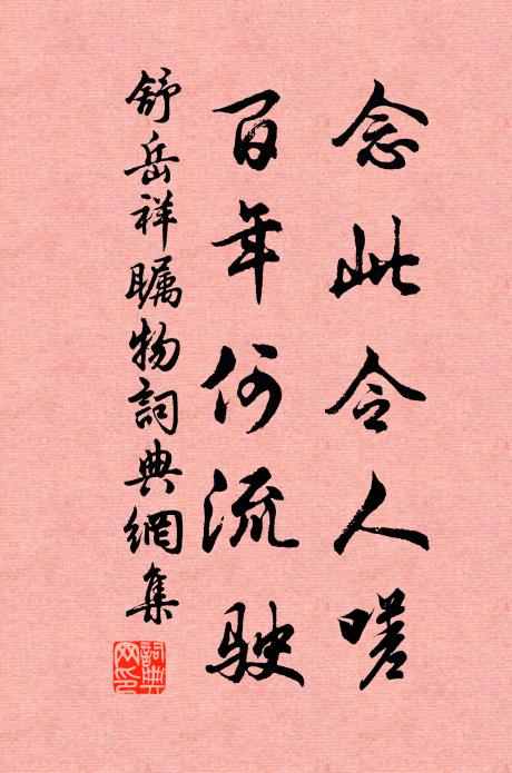 舒岳祥念此令人嗟，百年何流驶书法作品欣赏