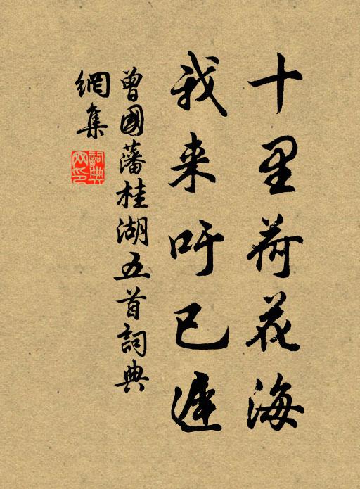 曾国藩十里荷花海，我来吁已迟书法作品欣赏