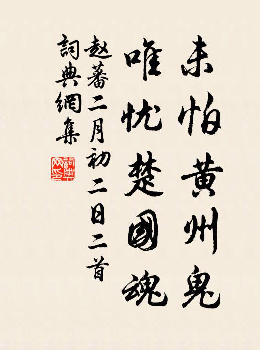 赵蕃未怕黄州鬼，唯忧楚国魂书法作品欣赏