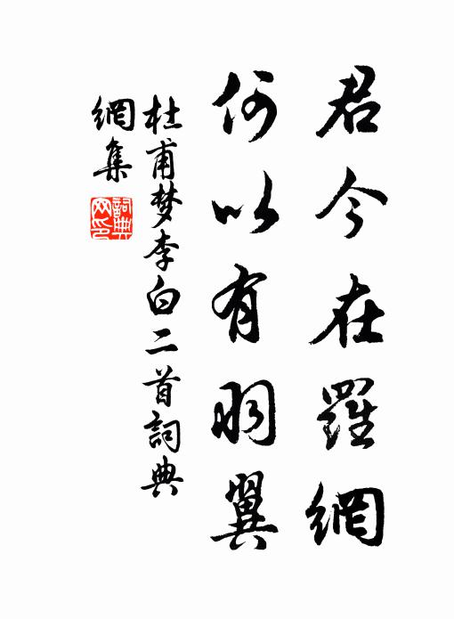 杜甫君今在罗网，何以有羽翼书法作品欣赏