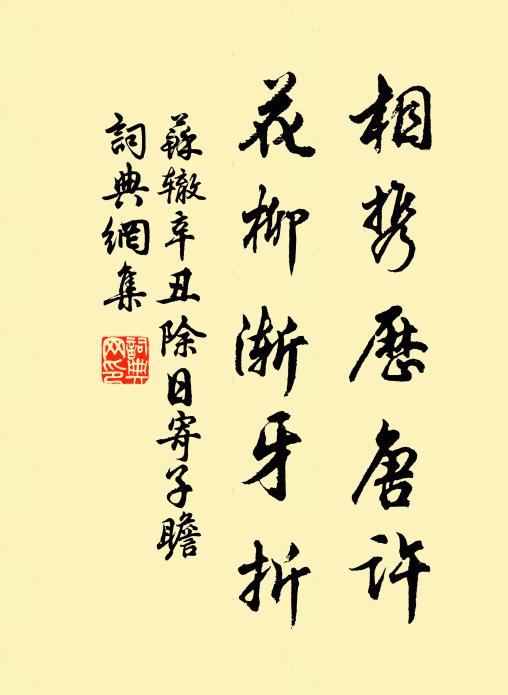 苏辙相携历唐许，花柳渐牙折书法作品欣赏