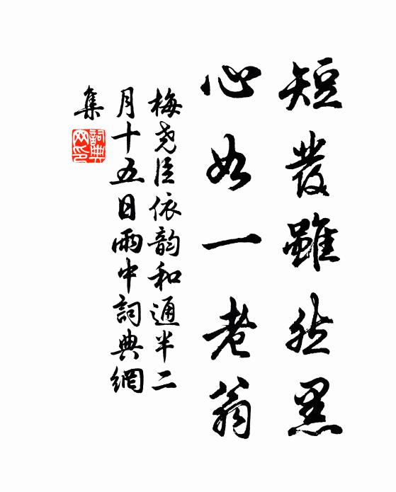 梅尧臣短发虽然黑，心如一老翁书法作品欣赏