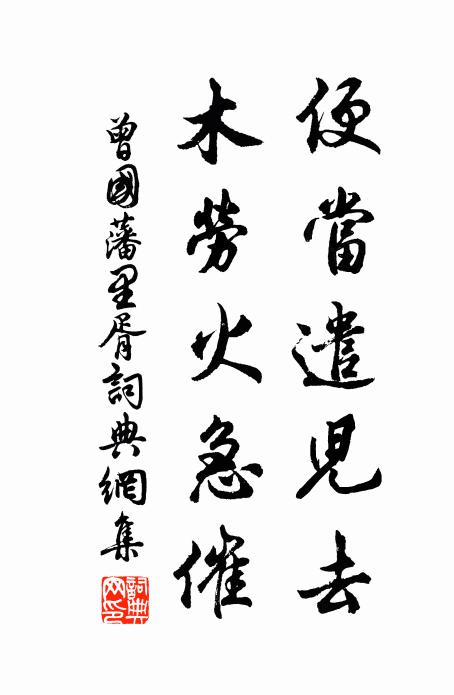 曾国藩便当遣儿去,木劳火急催书法作品欣赏