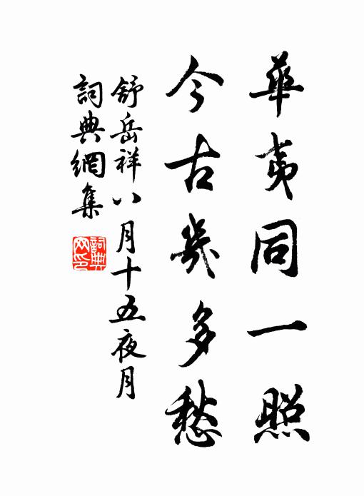 舒岳祥华夷同一照，今古几多愁书法作品欣赏