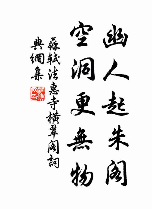 苏轼幽人起朱阁，空洞更无物书法作品欣赏