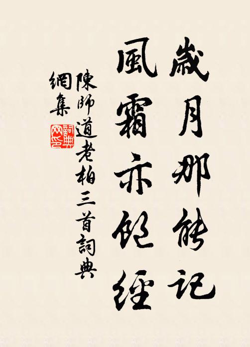 陈师道岁月那能记，风霜亦饱经书法作品欣赏