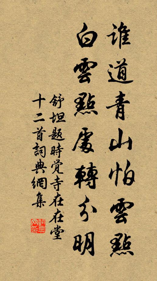 舒坦谁道青山怕云点，白云点处转分明书法作品欣赏