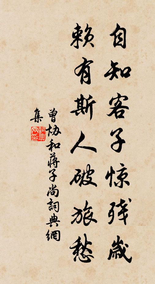 曾协自知客子惊残岁，赖有斯人破旅愁书法作品欣赏