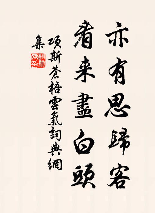 项斯亦有思归客，看来尽白头书法作品欣赏