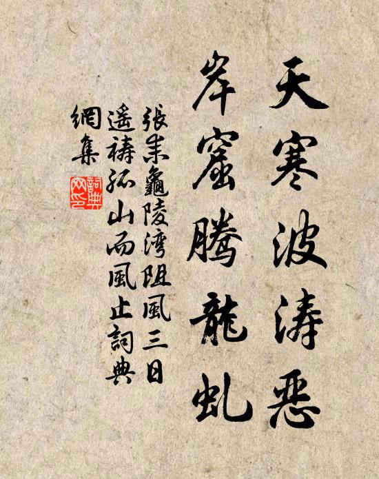 张耒天寒波涛恶，岸窟腾龙虬书法作品欣赏