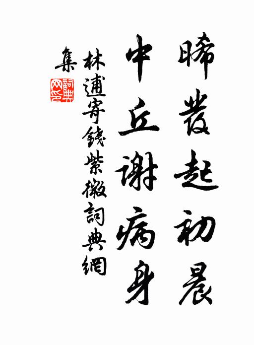 林逋晞发起初晨，中丘谢病身书法作品欣赏