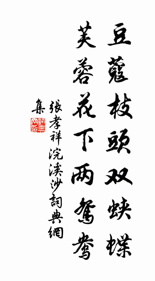 张孝祥豆蔻枝头双蛱蝶，芙蓉花下两鸳鸯书法作品欣赏