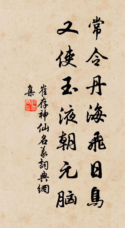 崔存常令丹海飞日鸟，又使玉液朝元脑书法作品欣赏