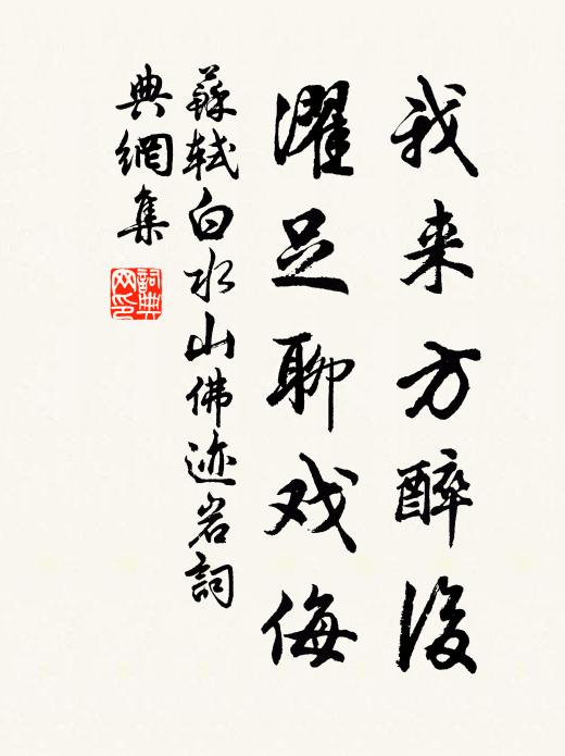 苏轼我来方醉后，濯足聊戏侮书法作品欣赏