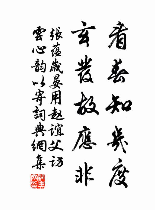 张蕴看春知几度，玄发故应非书法作品欣赏