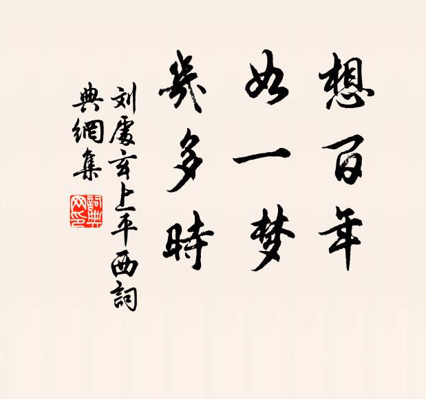 刘处玄想百年，如一梦，几多时书法作品欣赏