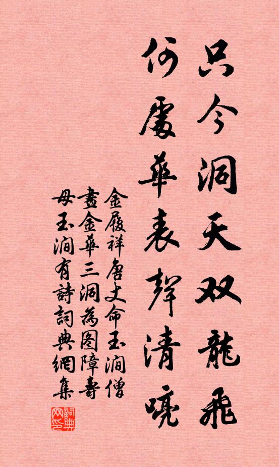 金履祥只今洞天双龙飞，何处华表声清喨书法作品欣赏