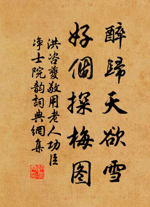 洪咨夔醉归天欲雪，好个探梅图书法作品欣赏