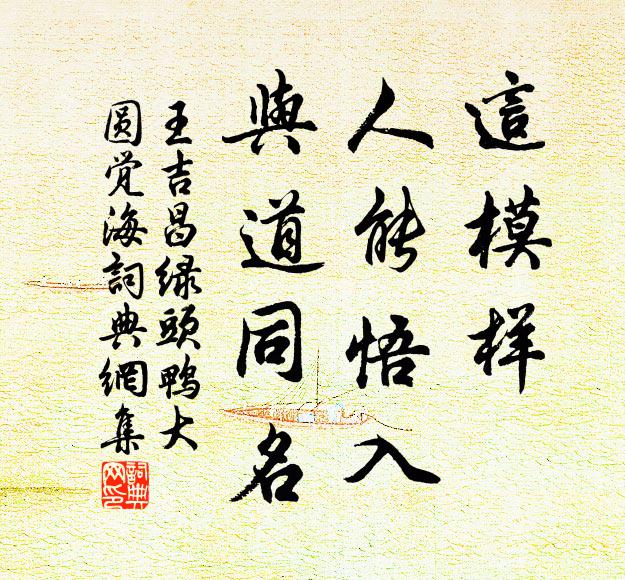 王吉昌这模样、人能悟入，与道同名书法作品欣赏