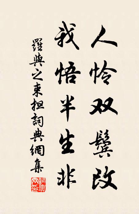 罗与之人怜双鬓改，我悟半生非书法作品欣赏