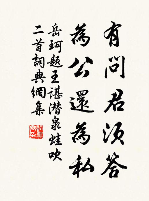 岳珂有问君须答，为公还为私书法作品欣赏