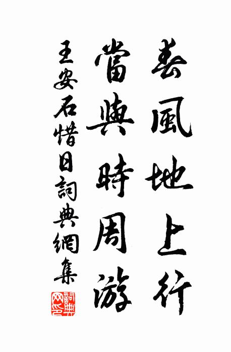 王安石春风地上行，当与时周游书法作品欣赏